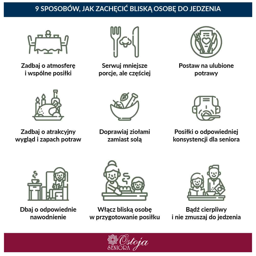 9 sposobów, jak zachęcić bliską osobę do jedzenia – infografika